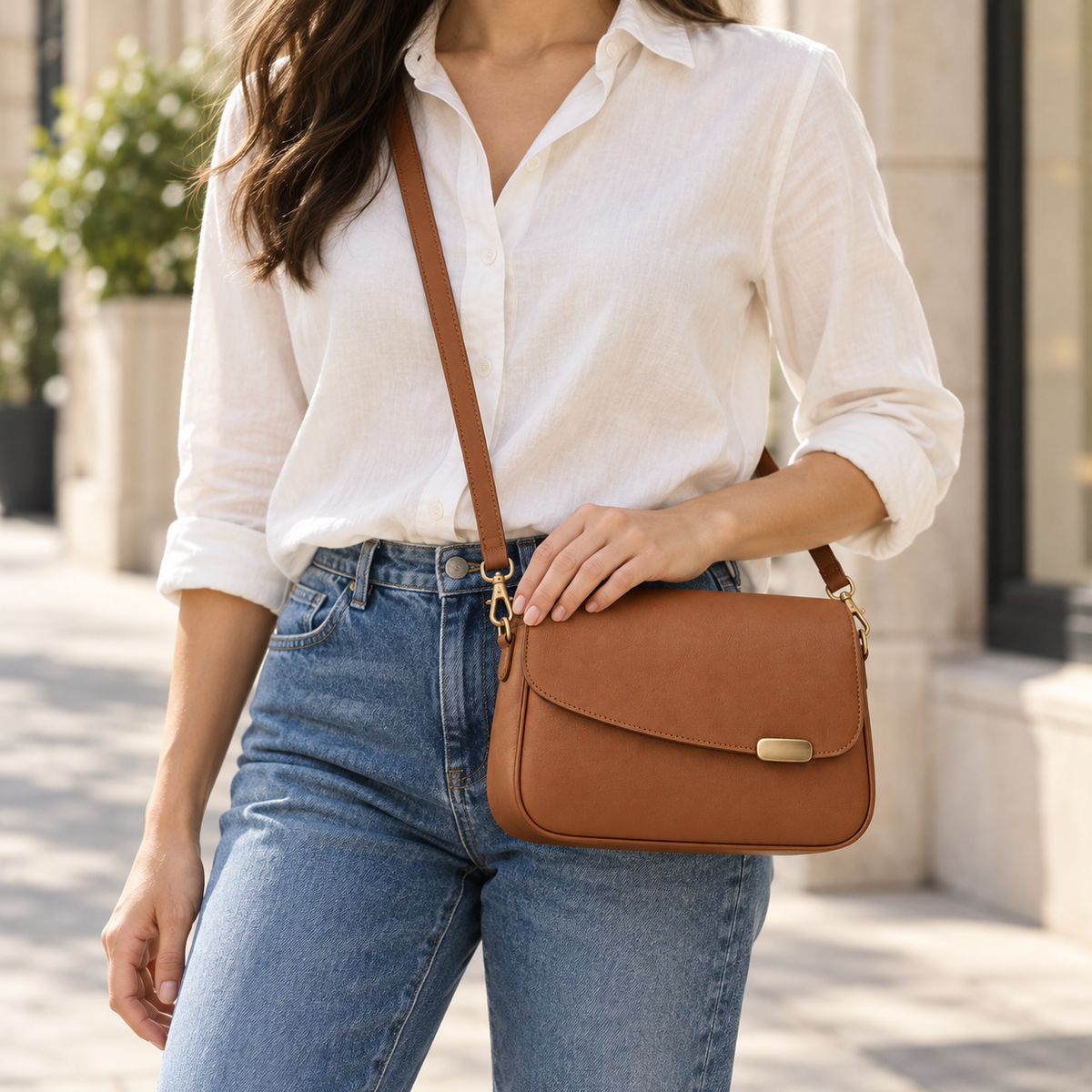Curved Flap Crossbody for Everyday Outings