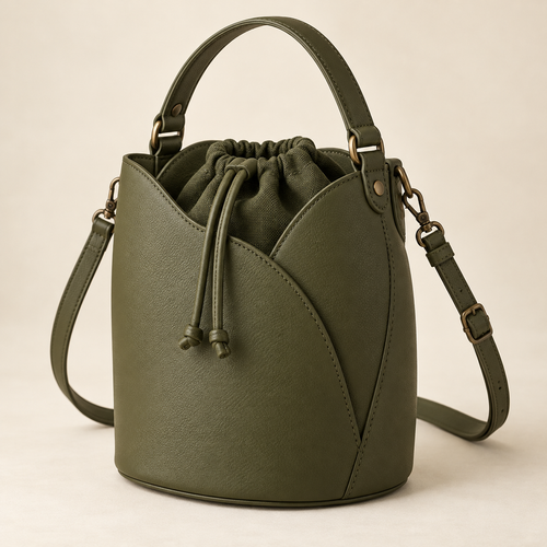 Petal Panel Bucket Bag with Drawstring