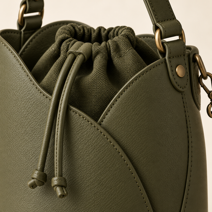 Petal Panel Bucket Bag with Drawstring