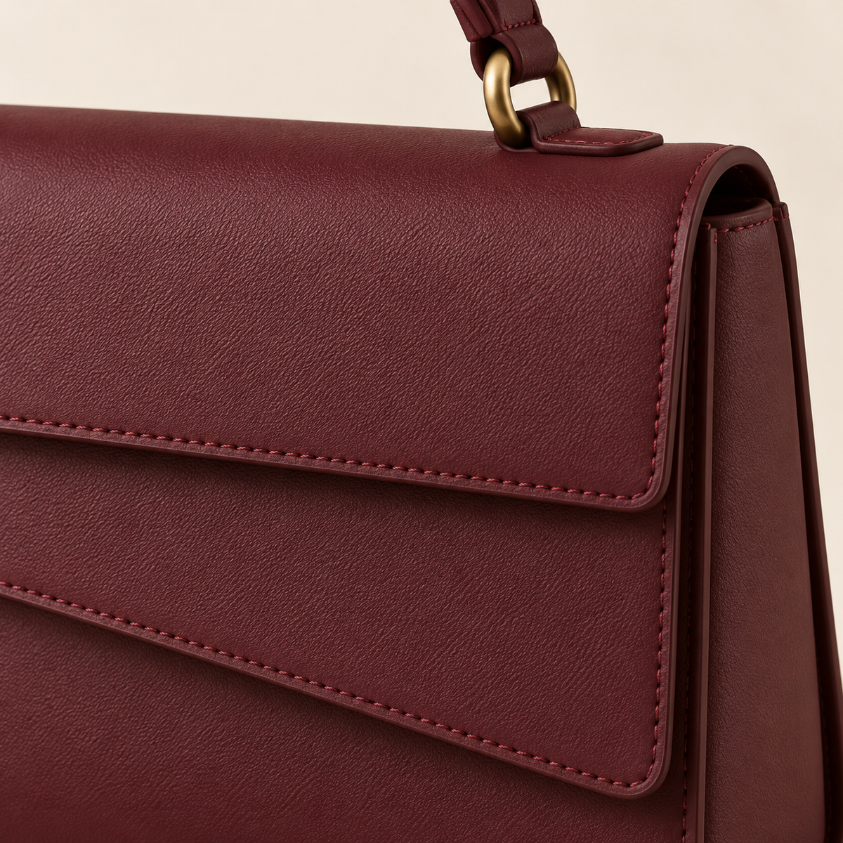 Layered Flap Satchel with Top Handle